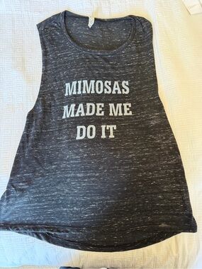 Bella Canvas tank Mimosas Made Me Do It Sleeveless Graphic Tank - Charcoal XL